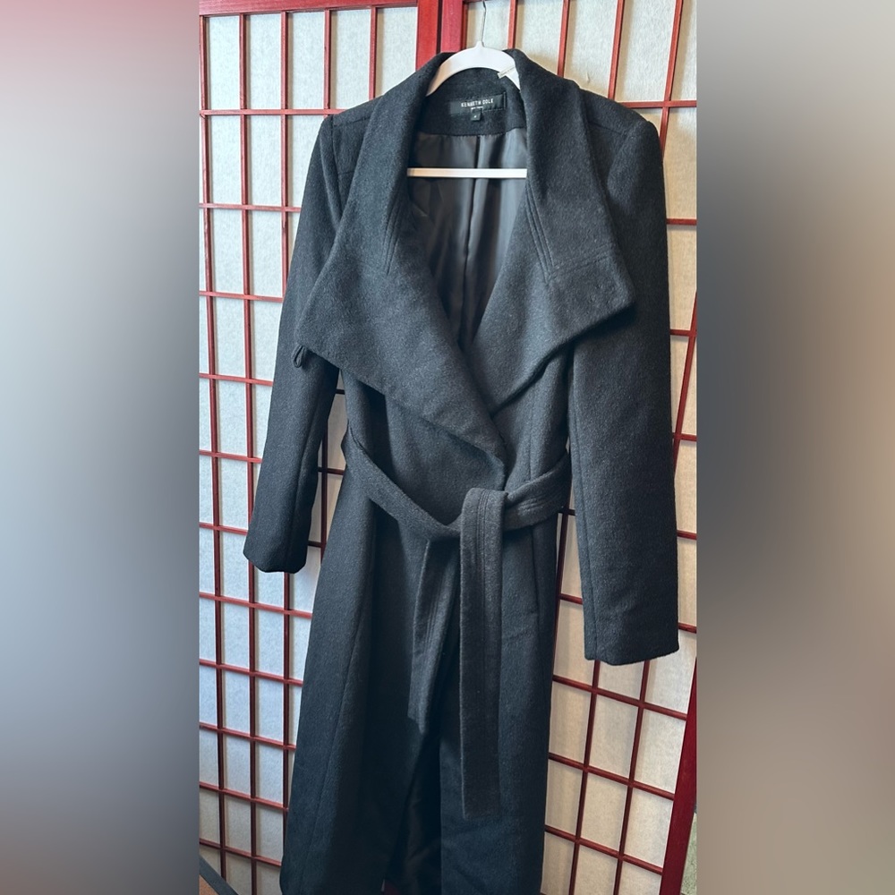 Kenneth Cole Womens Wool Blend Maxi Coat Size 4